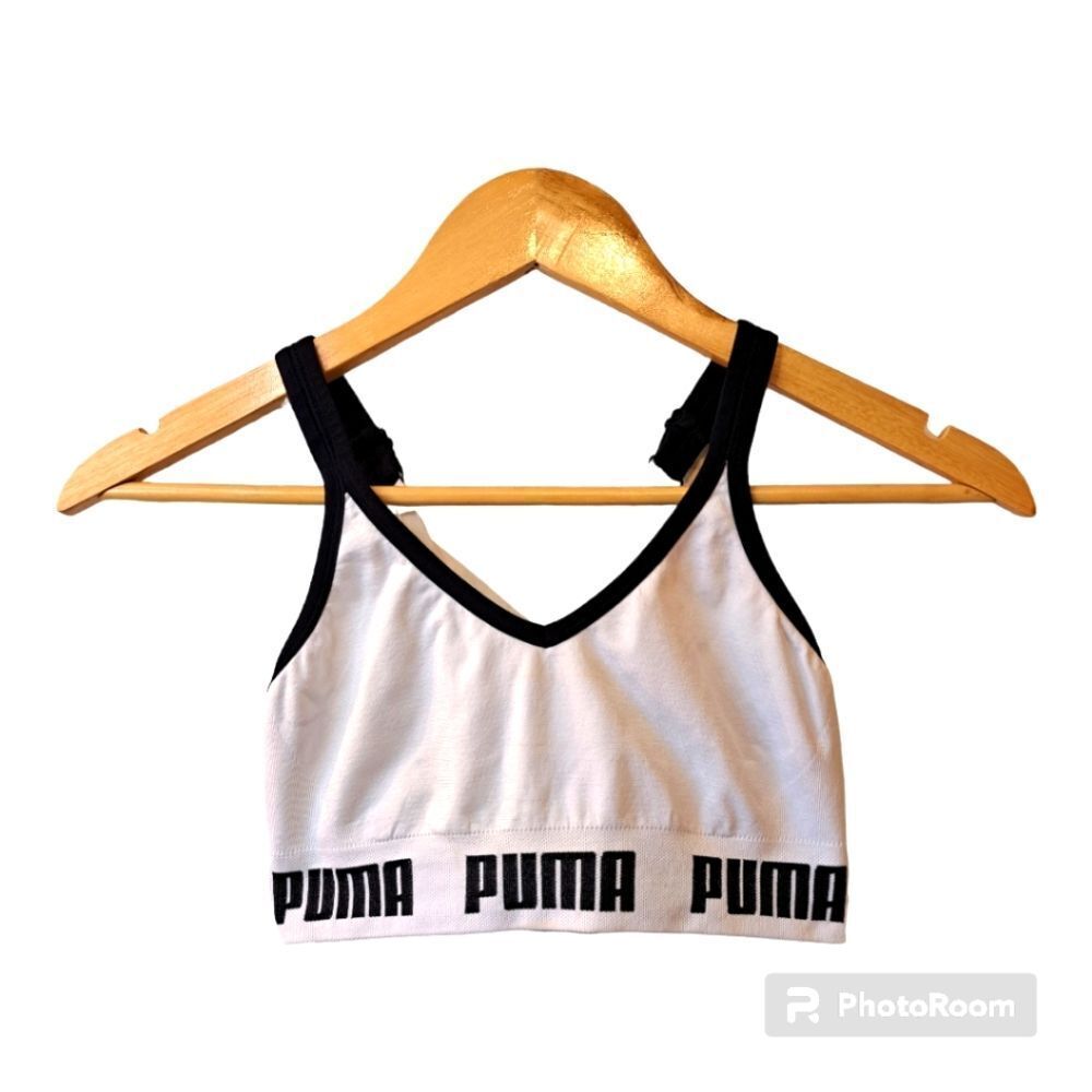 Puma Sportswear Size Small Black/White Bralette Athletic Activewear